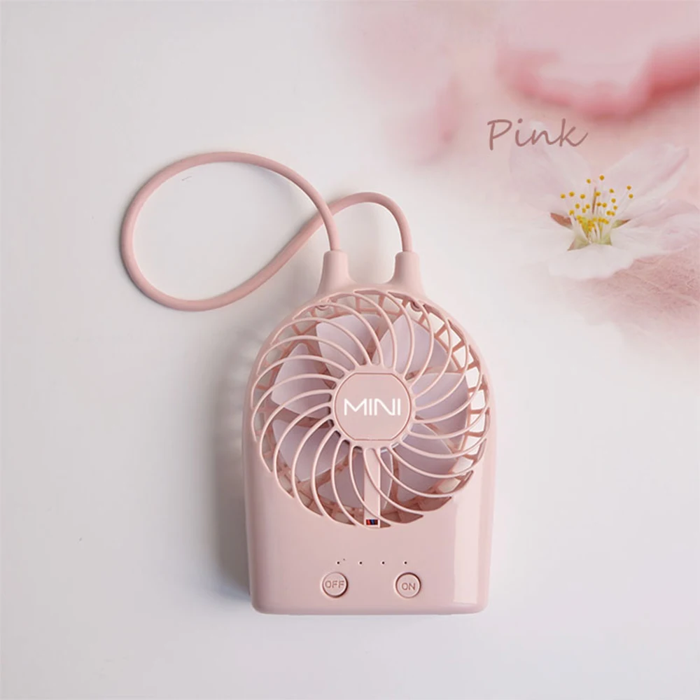 Pink Портативный USB 5V вентиляторы Перезаряжаемые ручной мини-вентилятор для быстрого охлаждения 3-Скорость воздушного охлаждения вентилятор с Силиконовый подвесной ремень Офис на открытом воздухе - Цвет: Pink