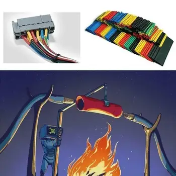

127/530/580 pcs Heat Shrink Sleeving Tube Assortment Kit Electrical Shrinkage Waterproof Wire Cable Connection Wrap Electri Q5V7