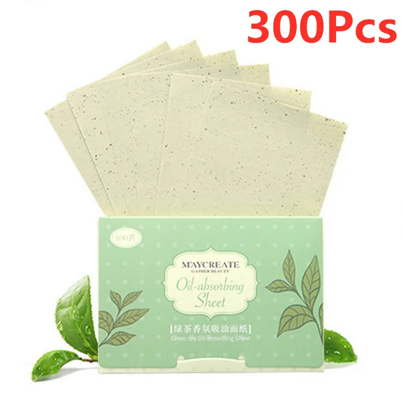 Green Tea 3 упаковки = 300 шт., бумага для контроля жирного масла, фильтровальная бумага для лица, бумажная Роза, зеленый чай, Матирующая ткань, очищающие инструменты для макияжа лица - Количество: Green Tea