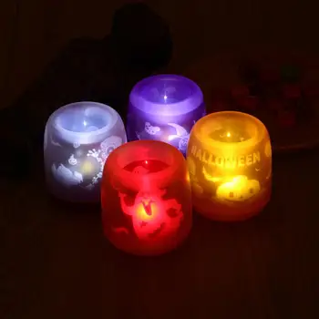 

5pcs Colorful Nightlight Flameless Voice Control Lights LED Projector Candle Lamp For Christmas Halloween Decoration