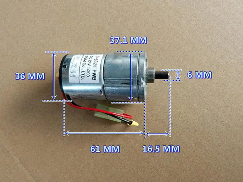 37mm 17RPM 12V 24V DC High Torque Slow Speed Micro Motor Metal Gear