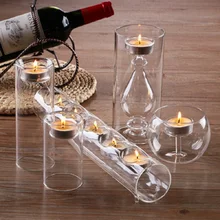 Один комбинированный роскошный романтический Стеклянный Подсвечник вечерние вина ручной работы высококачественный подарок украшение для дома
