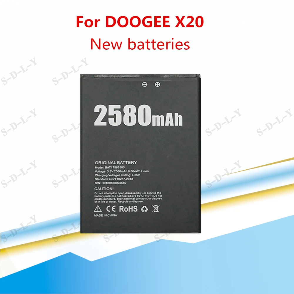 Аккумулятор DOOGEE X20 2580 мАч 100% оригинальный новый запасной аксессуар аккумуляторы