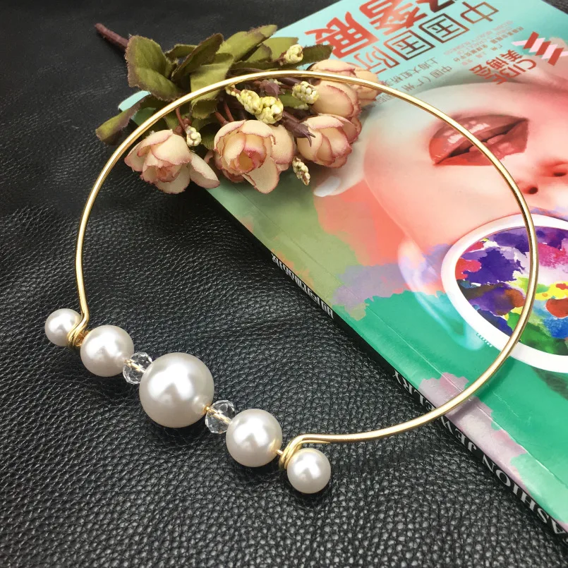 Модное металлическое колье из искусственного жемчуга, ожерелье для женщин, массивное ожерелье Maxi, ювелирные изделия