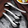 Stainless Steel Chinese Soup Spoons Silver Earl Round Bottom Count Spoons Thick Spoon Tableware ► Photo 2/6