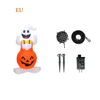 

Tall LED Lighted Inflatable Pumpkin And Ghost Decoration For Outdoor Indoor Home Garden Yard Halloween Party 1.2m HF