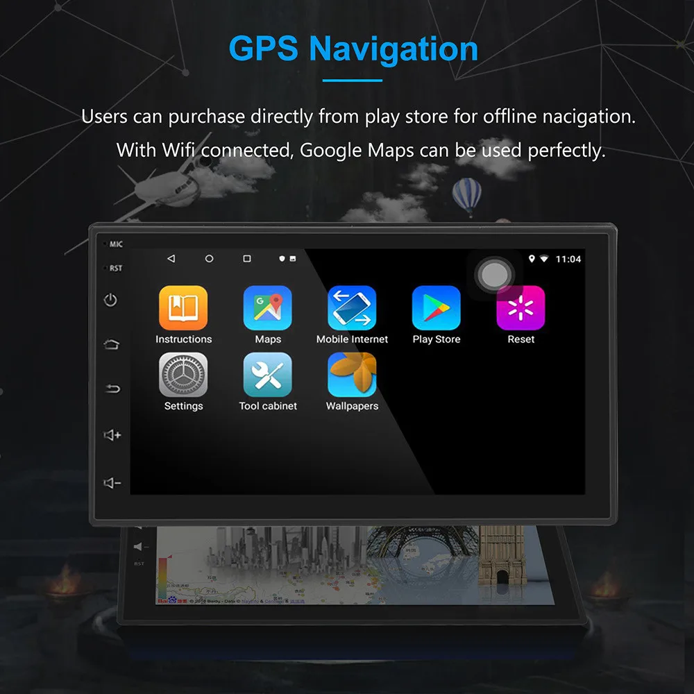 Android 9,1 Автомобильный мультимедийный плеер 2 din " автомобильный Радио gps навигация Авторадио WiFi USB Bluetooth Mirrorlink магнитофон камера