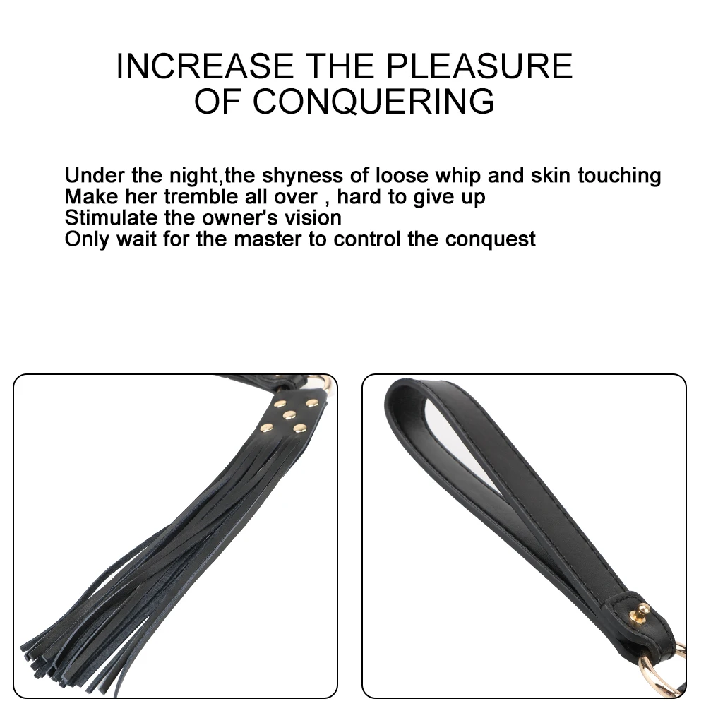 Leder Bondage Set Mit Halsband Handschellen Und Peitsche_voghion.com