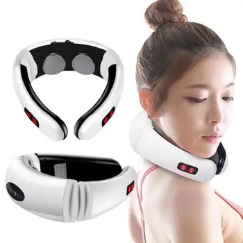 

4 Styles Electric Pulse Back and Neck Massager Far Infrared Heating Pain Relief Health Care Relaxation Tool Intelligent Cervical