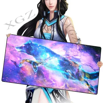 

XGZ Anime 900x400/600x300cm Beautiful Star Wolf King Large Black lock-edge Player Game Mouse Pad CSGO Dota 2 Laptop Notebook