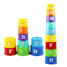 1 набор новых обучающая красочная игрушка для малышей буквы укладки кружки с радугой башня медведь пагода раннее развитие игрушки