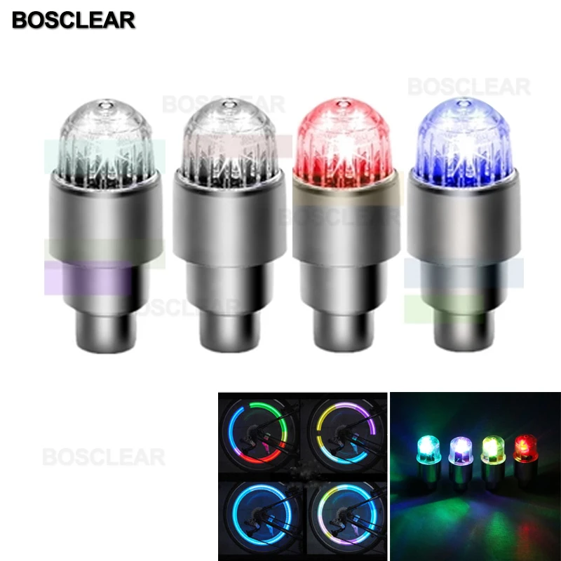 

Bicycle Tire Valve Lights Cycling Wheel Caps Solar Energy Wheel Light Decorative Flashing Colorful LED Tire Light Gas Nozzle Cap
