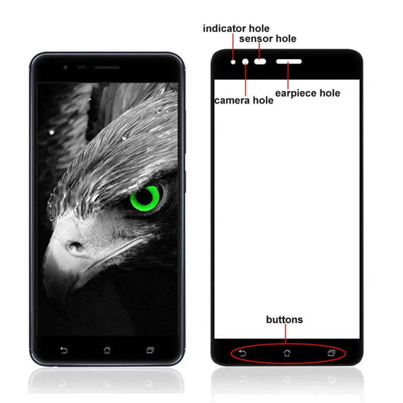 

Full Cover Tempered Glass For Asus Z01HD Z01HDA ZE553KL Screen Protector Glass Zenfone 3 Zoom ZE553KL ze 553kl Protective Film