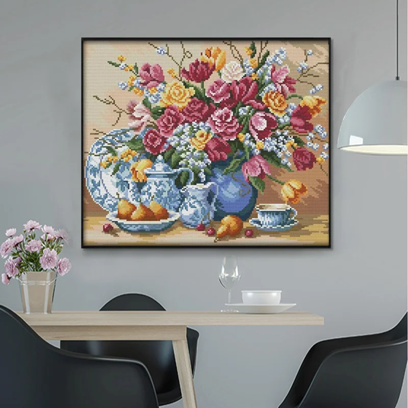 Фруктовая тарелка и ваза наборы для вышивки крестиком с рисунком счетная вышивка