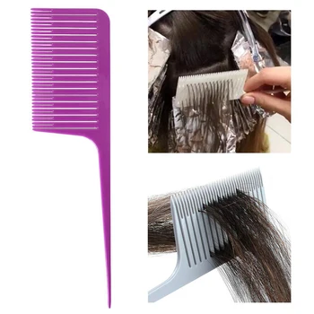 

Plastic One-Way Weave Highlighting Foiling Hair Comb Salon Tool Hair Dye Comb Sectioning Highlight Comb Edge Brush