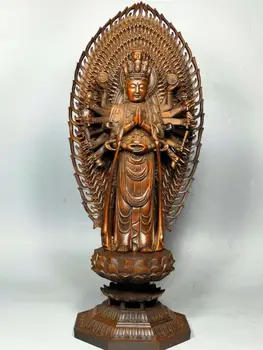 

wedding decoration Chinese Boxwood Seikos Wood Carving Thousand-Hand Guanyin Statue Avalokitesvara of Guanyin Bodhisattva