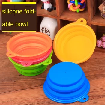 

Pet Folding Bowl Environmental Protection Silicone Pet Bowl New Portable Pet Bowl Cat And Dog Universal Bowl