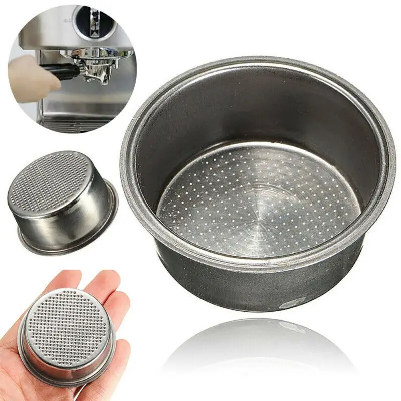 

Coffee Tea Filter Basket Silver Stainless Steel Coffee Machine Cup 51mm Non Pressurized Filter Basket Kitchen Supply 2