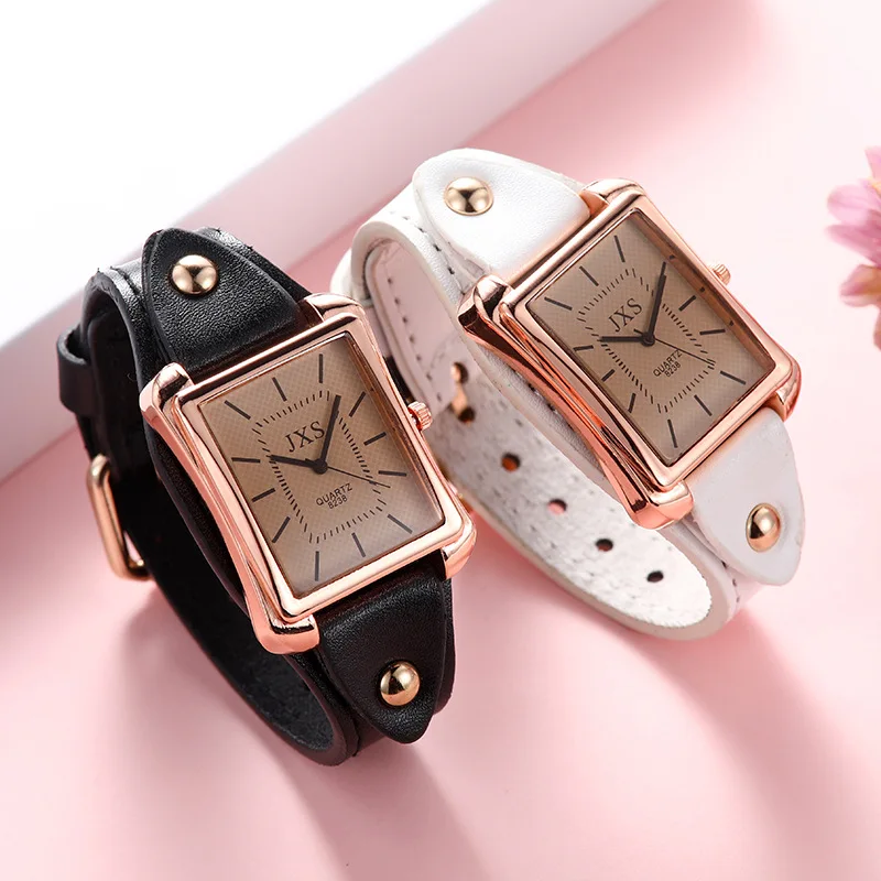 

2019 Top Brand Square Women Bracelet Watches Contracted Leather Crystal WristWatches Women Dress Ladies Quartz Clock Dropshiping