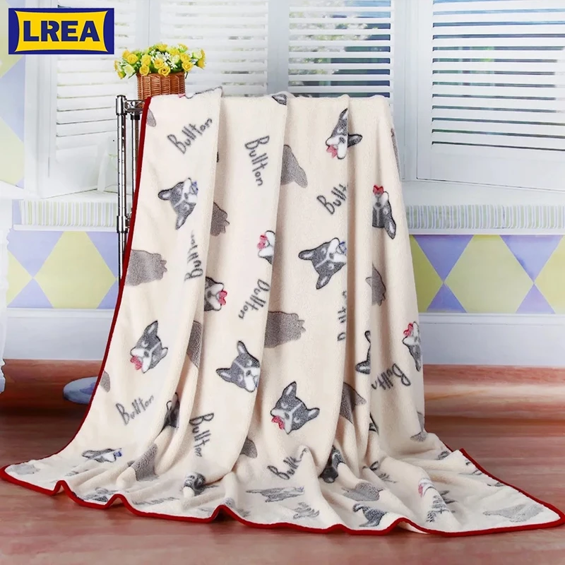 

LREA 150X200CM Dog Blankets for Large Dogs Fleece Warm Pet Bed Mat Big Dog Cat House Sleeping Covered Mat Bulldog Blanket