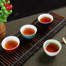 4 шт., простая индивидуальная чашка из селадона с синим глазурем, маленькая чаша, креативная керамическая чайная чашка