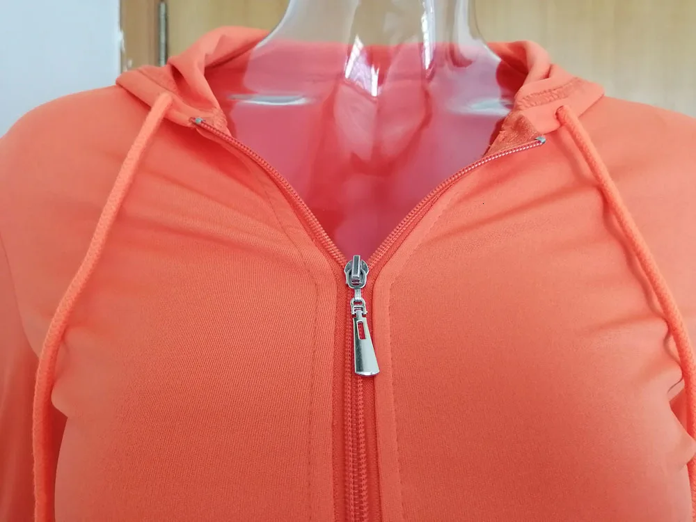 Autumn Women Zipper Up Long Sleeve Hooded Top Pencil Pants Suit Two Piece Set Casual Sporting Tracksuit Neon Green Outfits