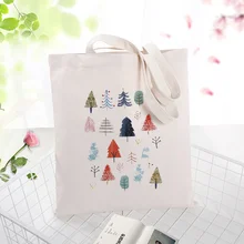 Холщовая Сумка для покупок Большая Рождественская сумка текст DIY ежедневное использование пользовательский принт Логотип эко многоразовая утилизация