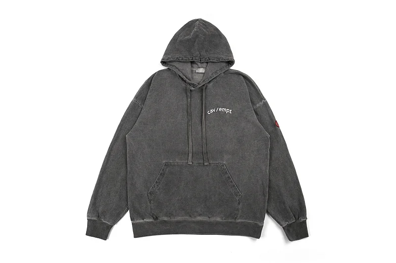 

2019 Cav Empt Hands Printed Logo Patched Women Men Hoodies Sweatshirt Men Streetwear Distressed Hoodie Pullover