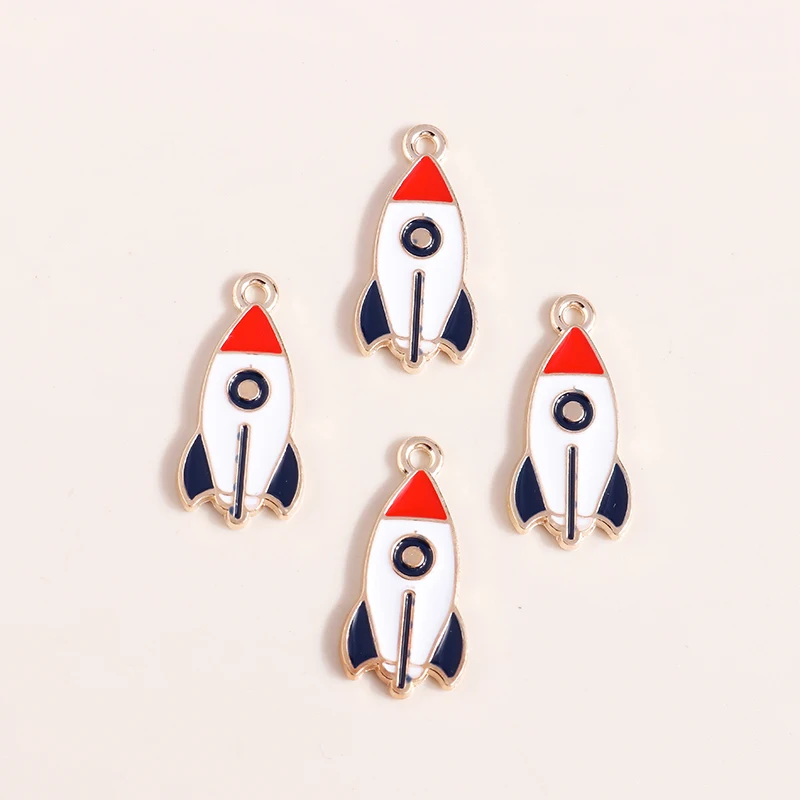 10pcs Mix Enamel Planet Space Charms Rocket Astronaut Pendants for Necklaces Bracelet Earrings DIY Jewelry Making Accessories