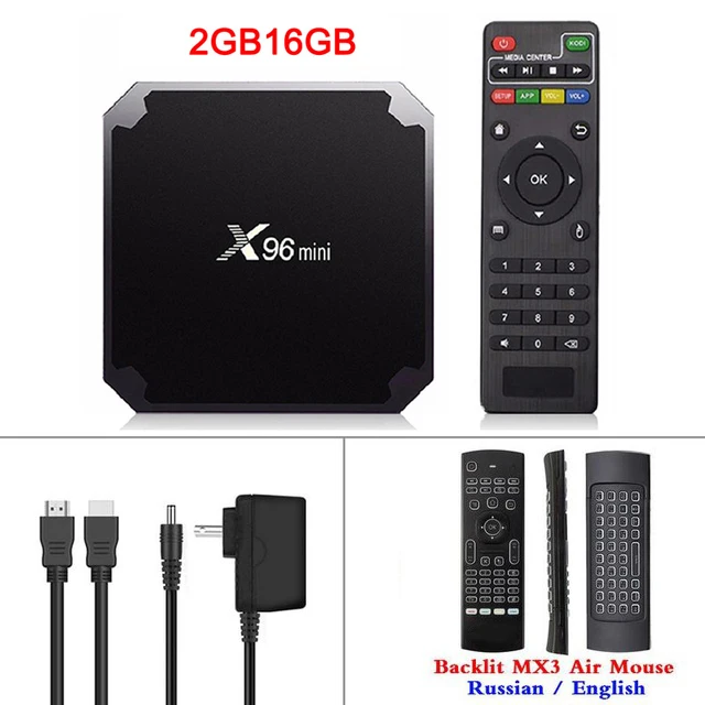2G 16G MX3 Keybo X96 Мини ТВ приставка Android 7,1 смарт-приставка 1GB8GB 2GB16GB Amlogic S905W четырехъядерный 2,4 ГГц WiFi 4K HD онлайн домашний медиаплеер - Цвет: 2G 16G MX3 Keybo