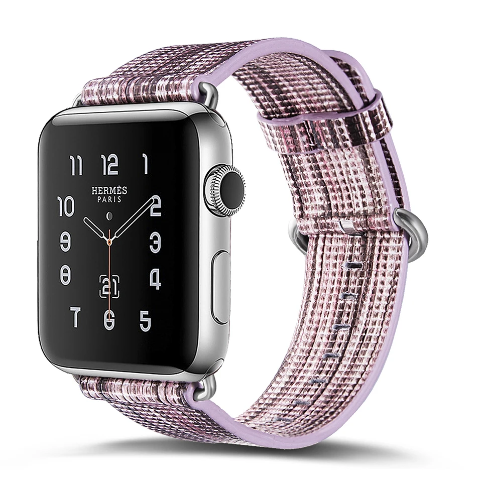FOHUAS, Национальный стиль, окрашенный кожаный ремешок для часов Apple Watch, цветной узор, наручные часы, браслет для iwatch 42, 38 мм