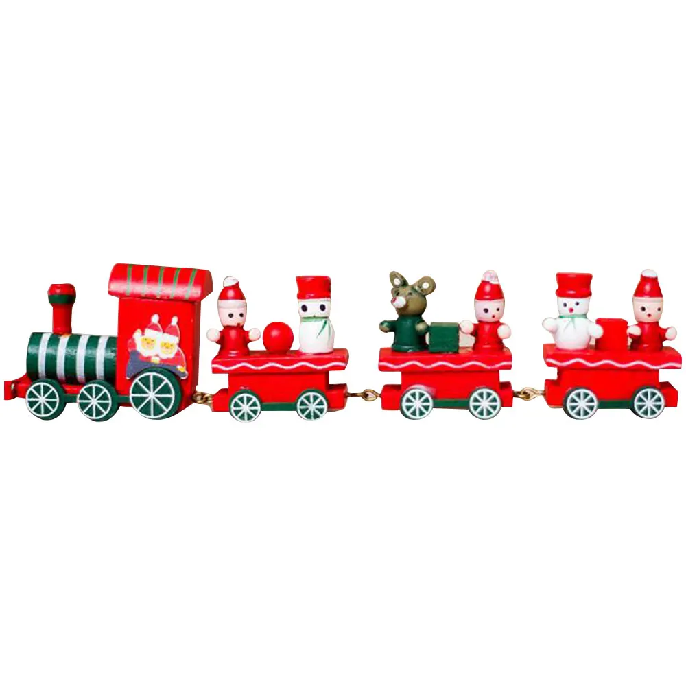 Mini Creative Festival 4 Knots Party Supplies Kindergarten Display Christmas Train Wooden Home Decor Toy Wedding Desktop