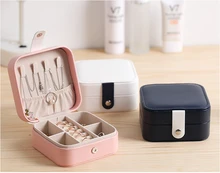  Portable Travel Simple Earrings Ring Multifunctional Jewelry Storage Box With Detachable Partition Strong Magnetic Organizer 