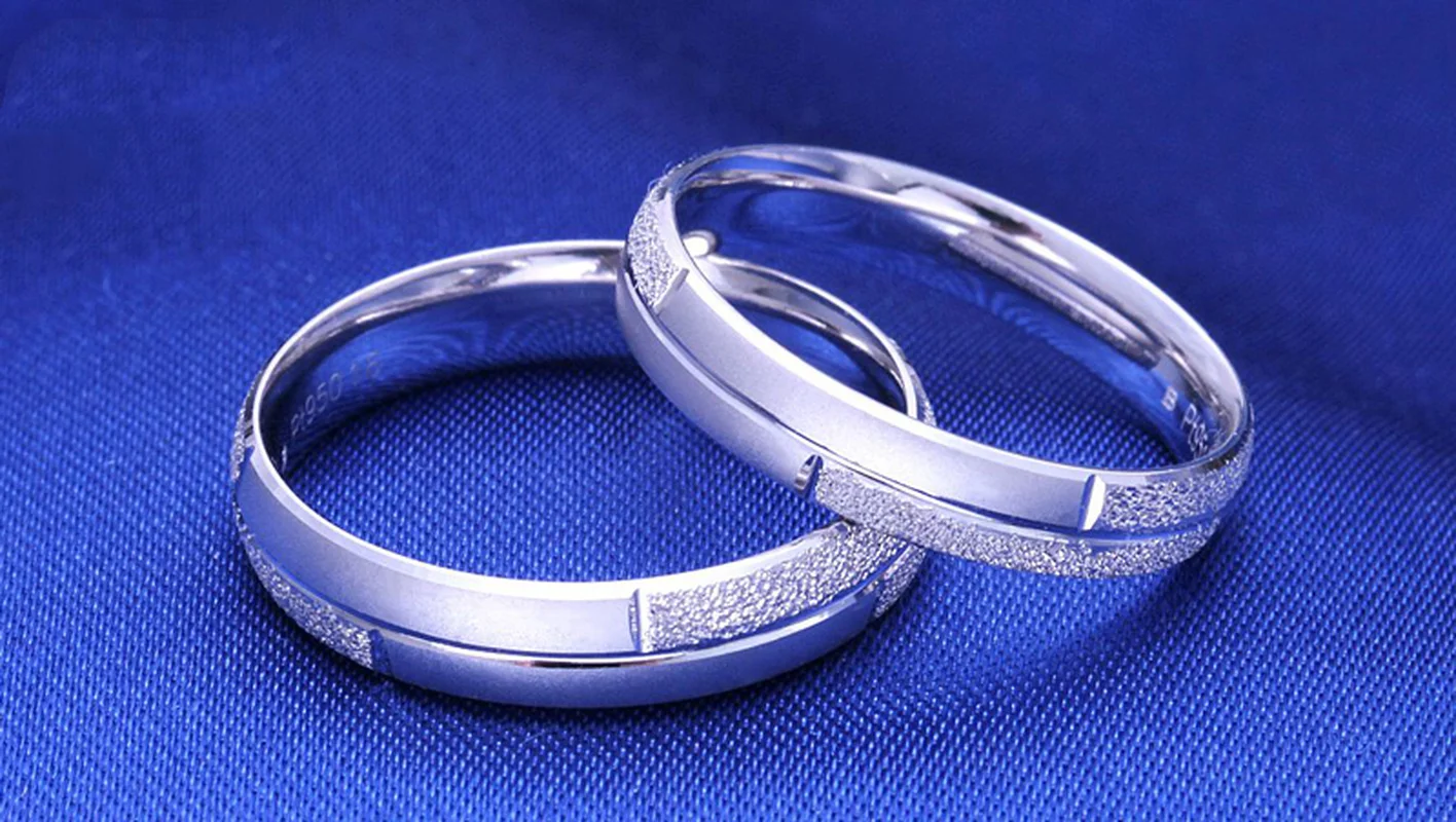 Классические Платиновые белые настоящие твердые золотые PT950 настоящие матовые свадебные кольца для женщин и мужчин пары влюбленных жениха невесты