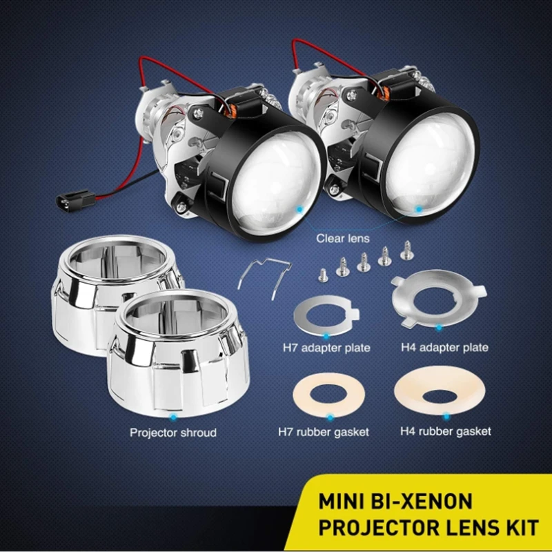 Автомобильные фары проектор 2," H1 мини HID проектор объектив мотоцикл Shround фары крышка Demon Eyes Led дальнего света проектор