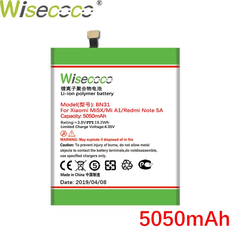 Wisecoco BN41 BN31 BM39 BN47 высококачественный аккумулятор для Xiao mi Note 4 Pro mi 5X mi 5X Note 5A mi 6 Red mi 6 Pro/mi A2 phone