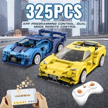 Rc carro de corrida modelo de blocos de construção app programação de controle remoto carro esportivo high-tech cidade série criador carro tijolos brinquedos presente