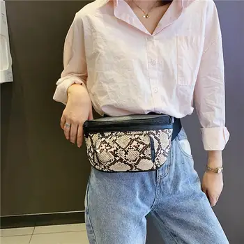 

Classic Snakeskin Shoulder Waist Bags Fanny Belt Packs Phone Pouch Women Flap PU Leather Crossbody Casual Messenger Chest Bags