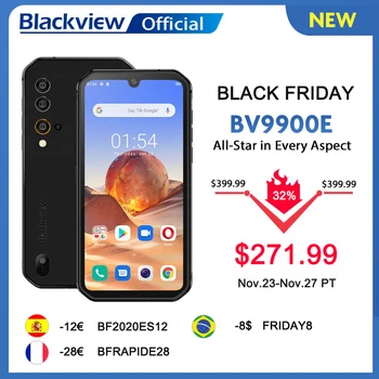 

Blackview BV9900E Helio P90 Rugged Smartphone 6GB+128GB IP68 Waterproof 4380mAh 48MP Camera NFC Android 10 Mobile Phone