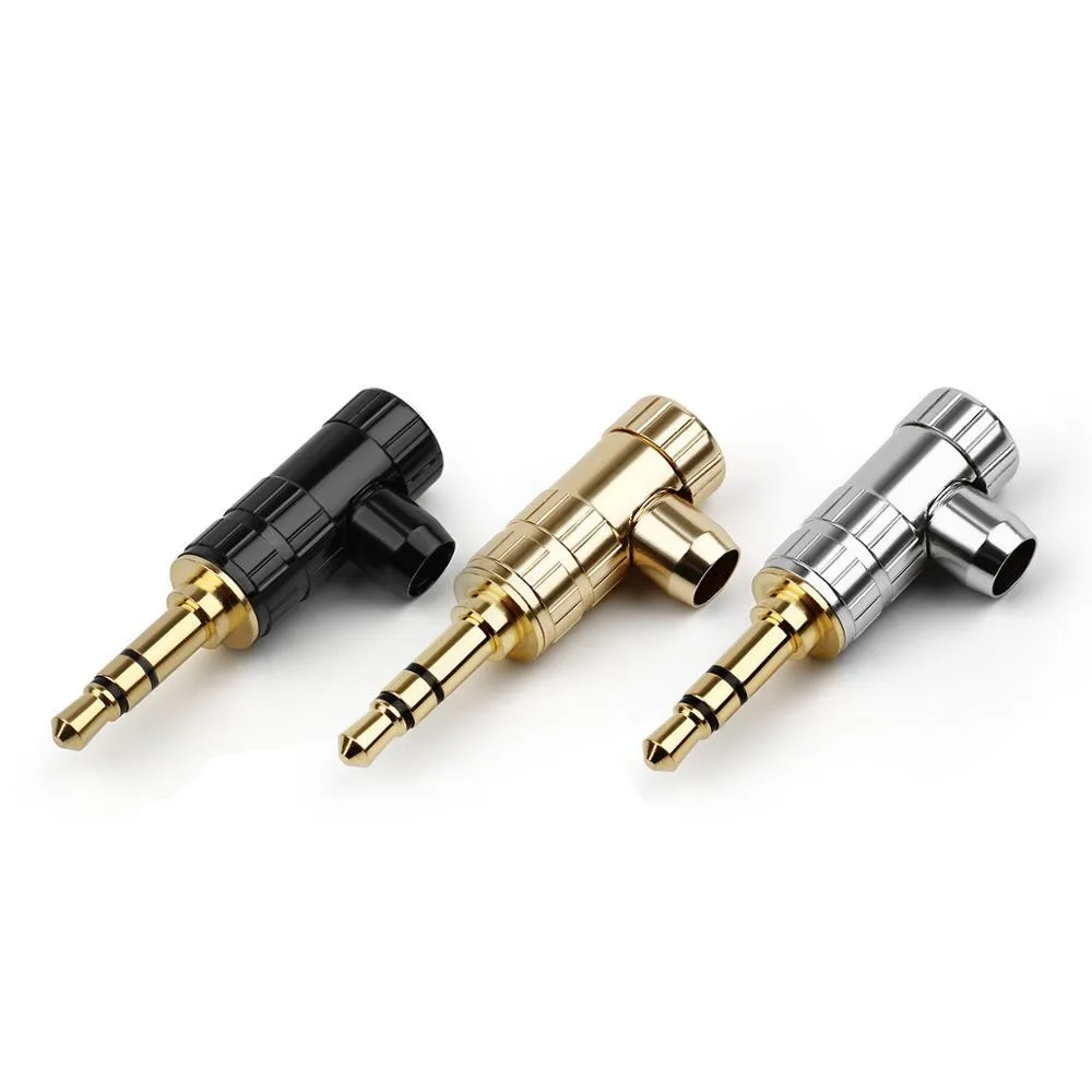 HIFI Headphone Jack 3 5mm Male Audio Connector 3 Pole Stereo Gold Plated Mini Jack Earphone Plug Solder Adapter DIY Gold Silver