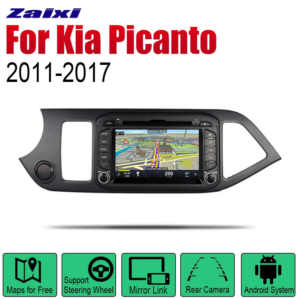 ZaiXi Android автомобильный DVD GPS навигатор для Kia Picanto Morning 2011 ~ 2017 проигрыватель