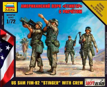 

Сборная модель ЗВЕЗДА / ZVEZDA - Американский ПЗРК "Стингер" с расчетом 1:72 18 деталей 7416