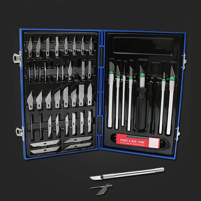 Carving Knife Set 56Pcs Double Bubble Carving Knife Carving Paper Knife Rubber Carving Knife Manual Diy Tool