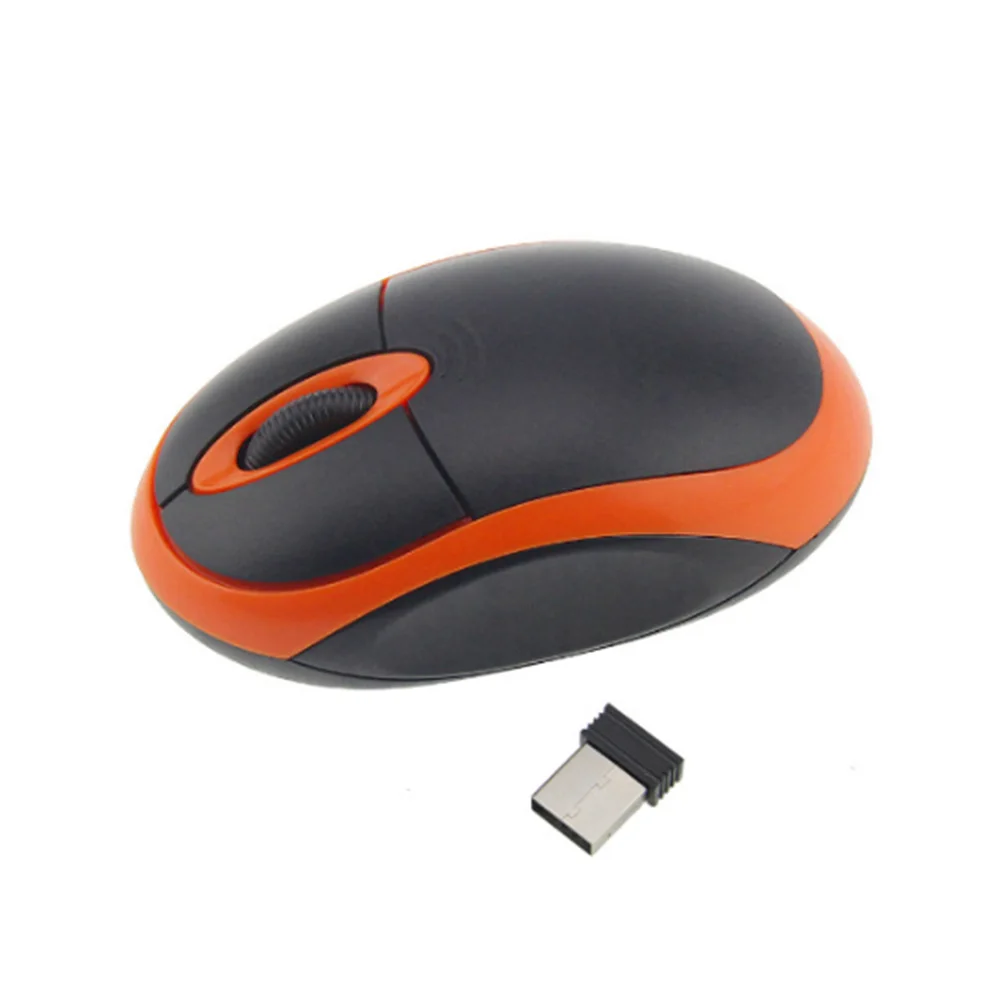 Беспроводная usb-мышь 2000 dpi регулируемая USB 2,0 приемник оптическая компьютерная мышь 2,4 ГГц эргономичная мышь для портативных ПК Бесшумная мышь - Цвет: Оранжевый