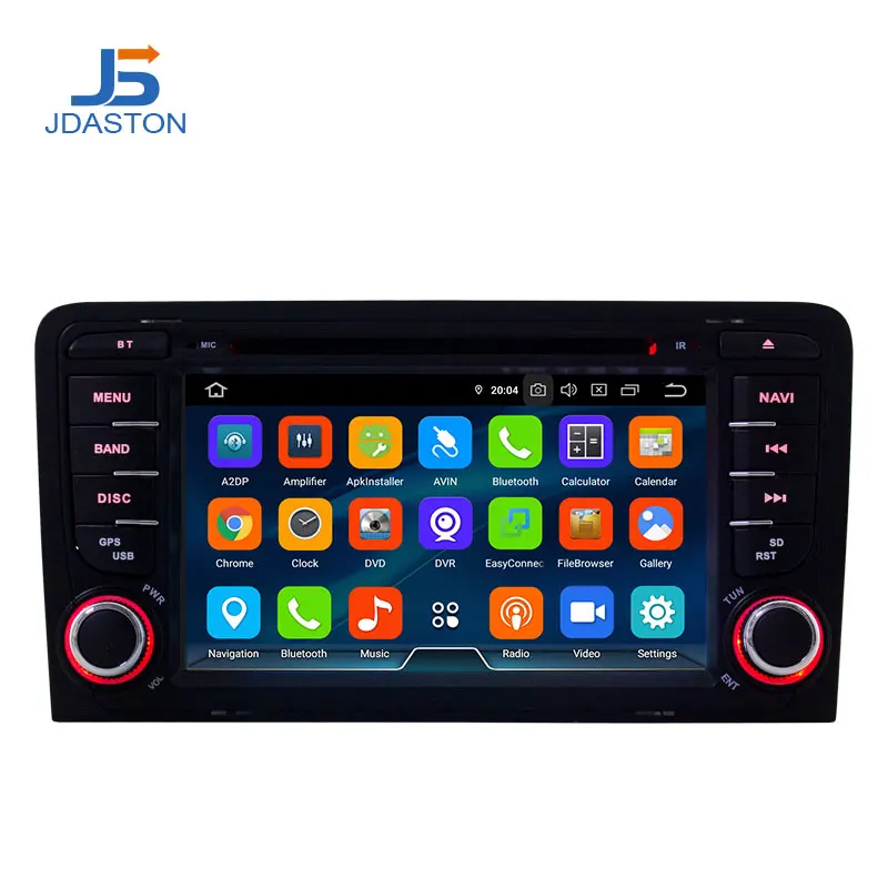 Discount JDASTON Android 9.0 Car Multimedia Player For Audi A3 S3 GPS Navigation Stereo 2 Din Car Radio WIFI DVD CD 4G+64G Octa Cores RDS 1