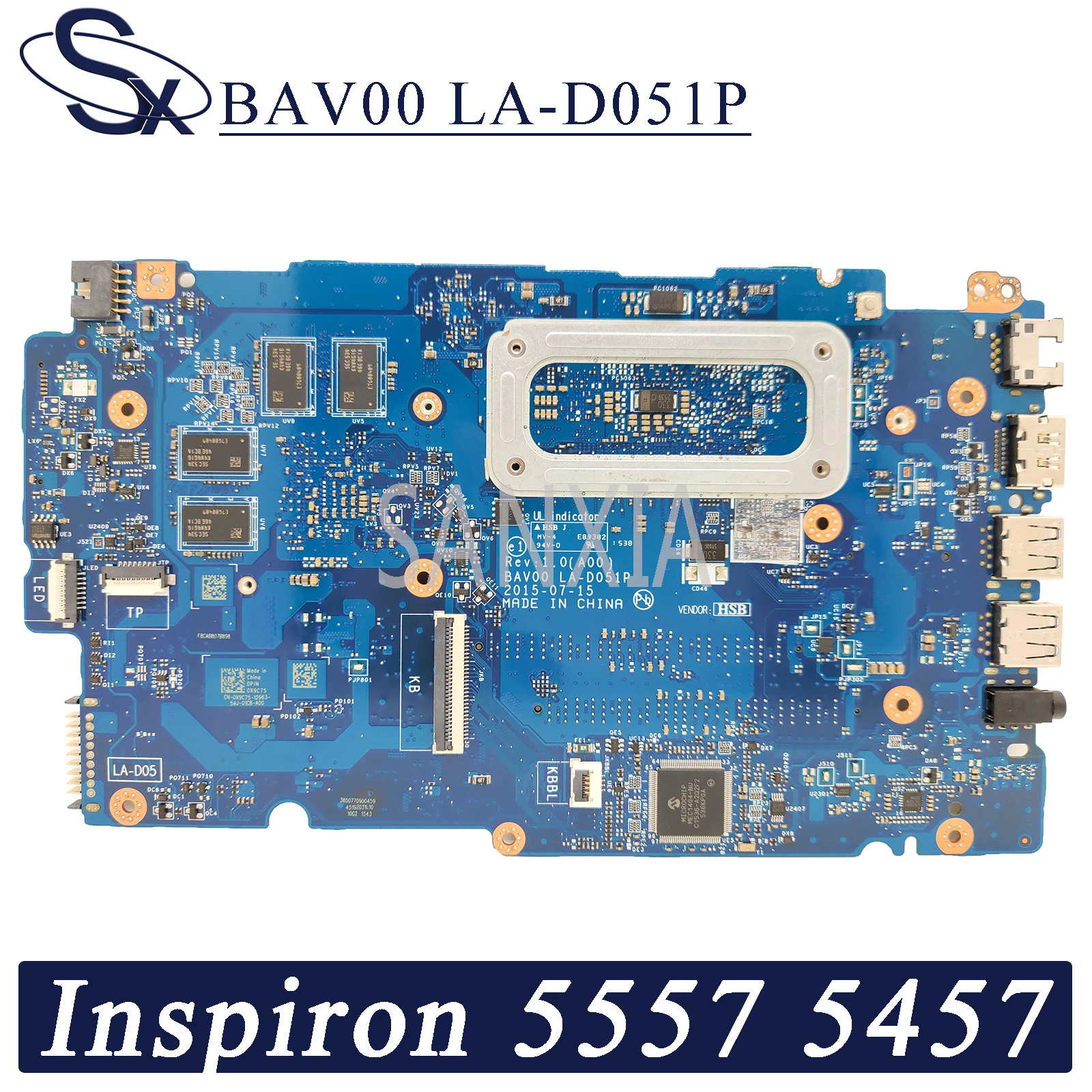 US $227.85 KEFU BAV00 LAD051P Laptop motherboard for Dell Inspiron 155557 145457 original mainboard I76500U GT930M4GB