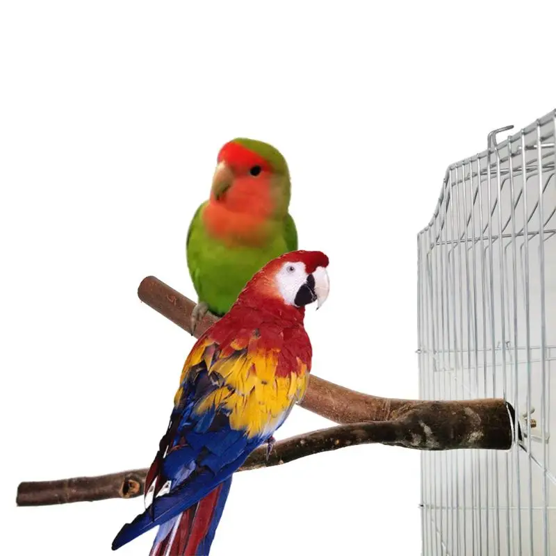 Soporte de Madera para pájaros y Loros Mascotas Juguete Ideal de Pájaros Palo Percha Jaula Colgando Juguete de Entrenamiento 606 
