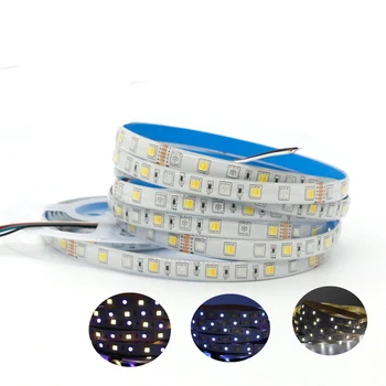 

5m 5050 LED Strip RGB+CCT RGB+CW+WW 2 in 1 Chip Color Temperature Adjustable LED Tape IP20 / IP65 /IP67 Waterproof 12V 24V