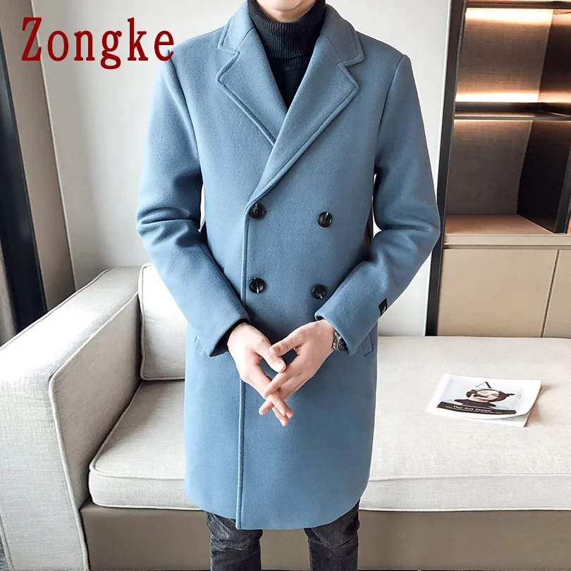 Cappotti da uomo in lana tinta unita doppiopetto cappotto lungo invernale  giacca da uomo 2023 soprabito da uomo Trench M-3XL - AliExpress