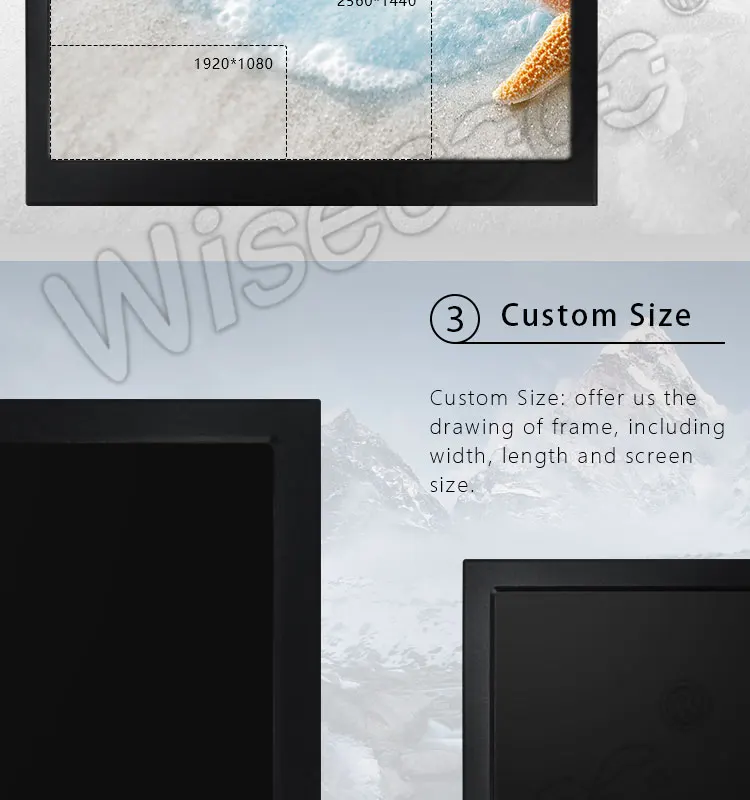 Wisecoco 13," 15,6" 17," дюймовый HD портативный дисплей монитор настраиваемый различные размеры встроенный динамик 1080P 2K 4K 1920*1080